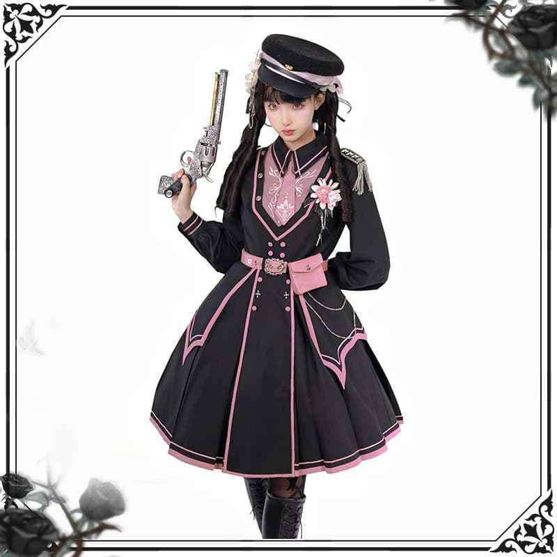 セーラー服 桜花軍服風ロリータワンピース