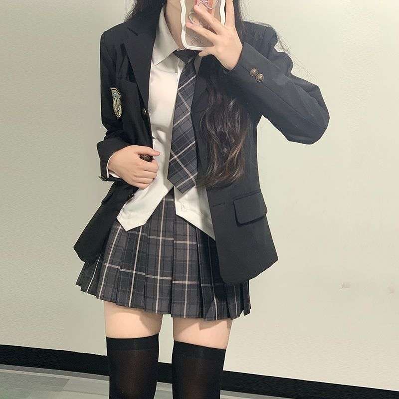 セーラー服 学生風制服ブレザー プリーツスカートセット