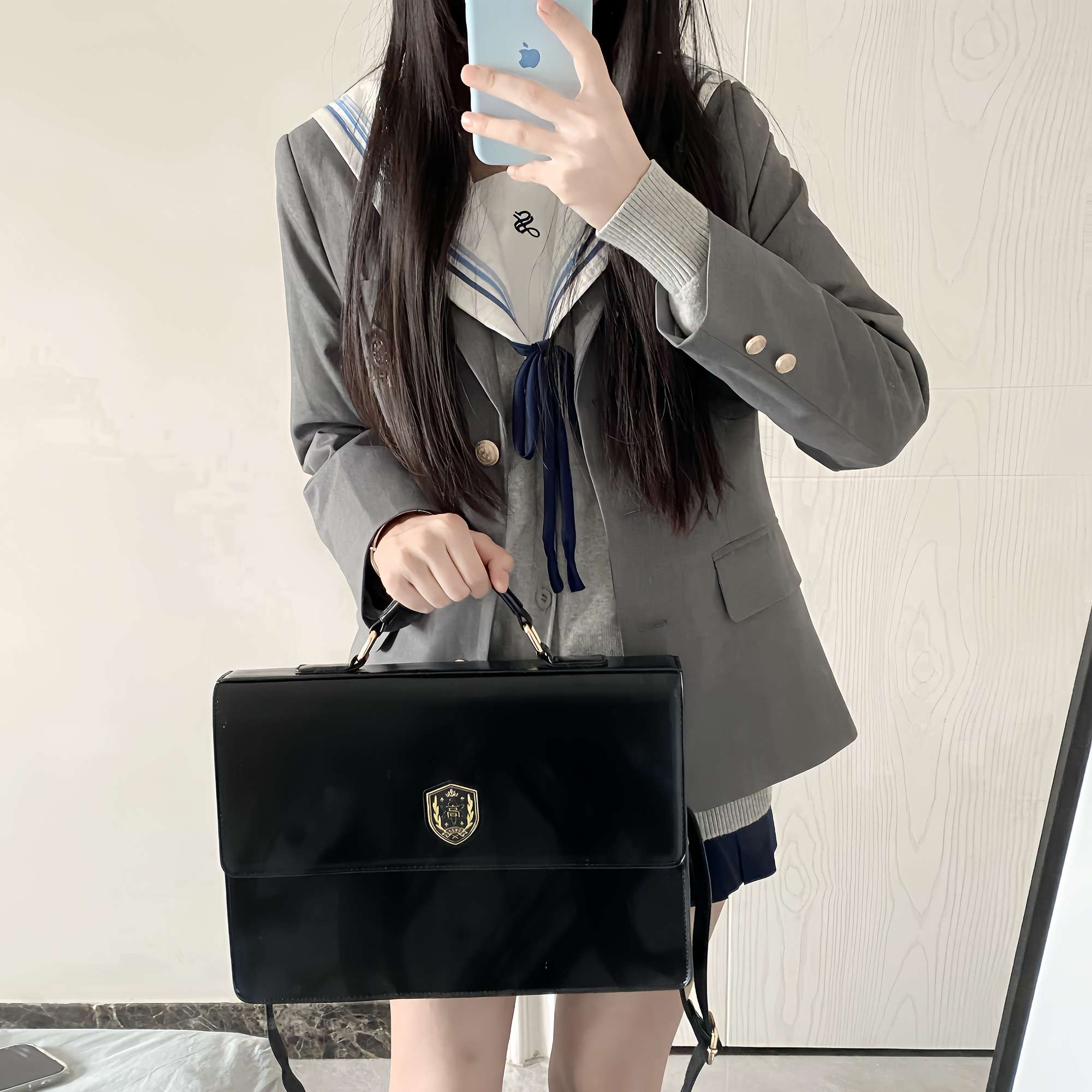 セーラー服 クラシックセーラーカラー グレー制服セット