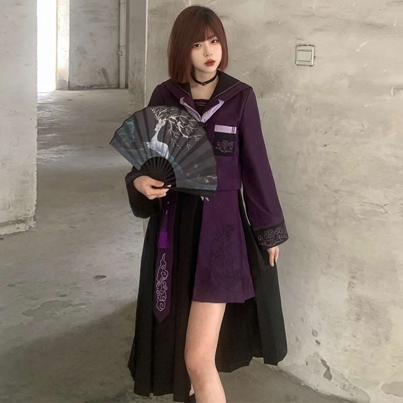 セーラー服 パープル和風モダン