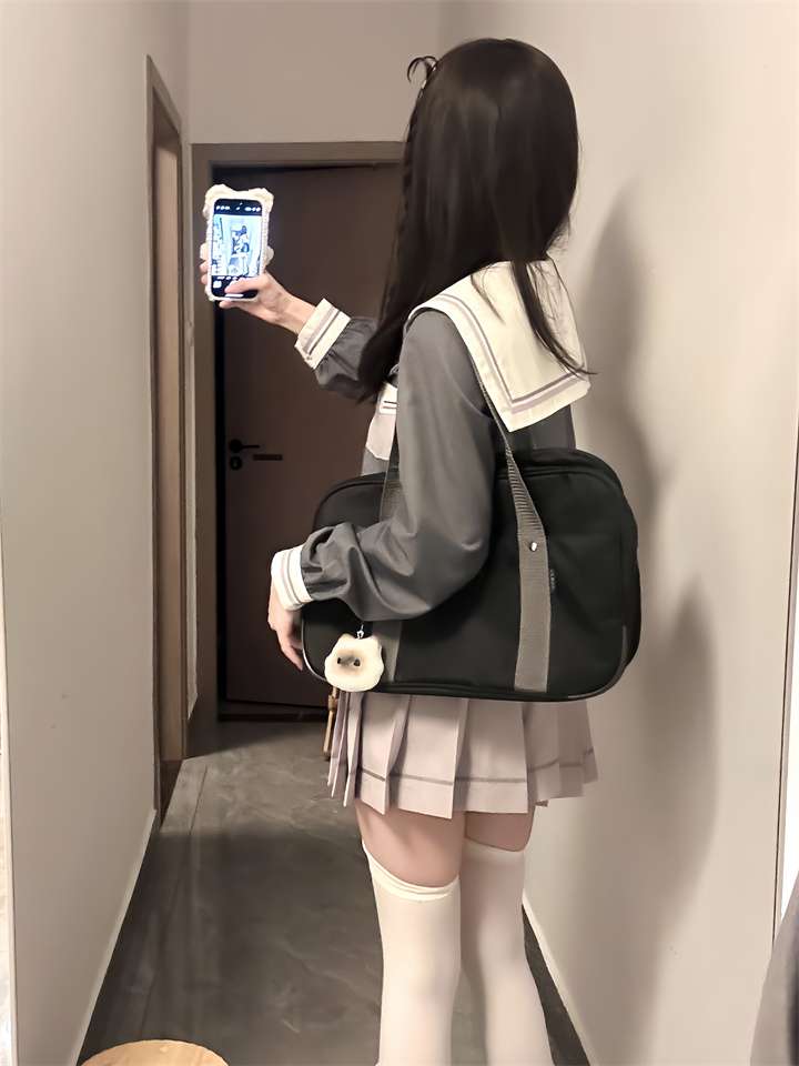 セーラー服 JK風 コスプレセット グレー&ピンク
