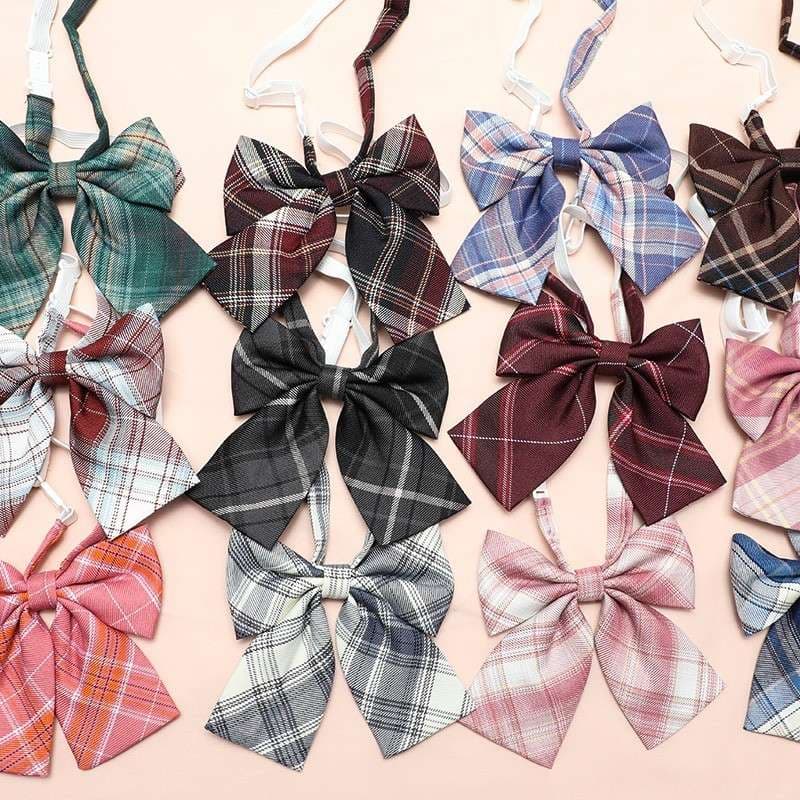 セーラー服 クラシック リボン 黒格子柄