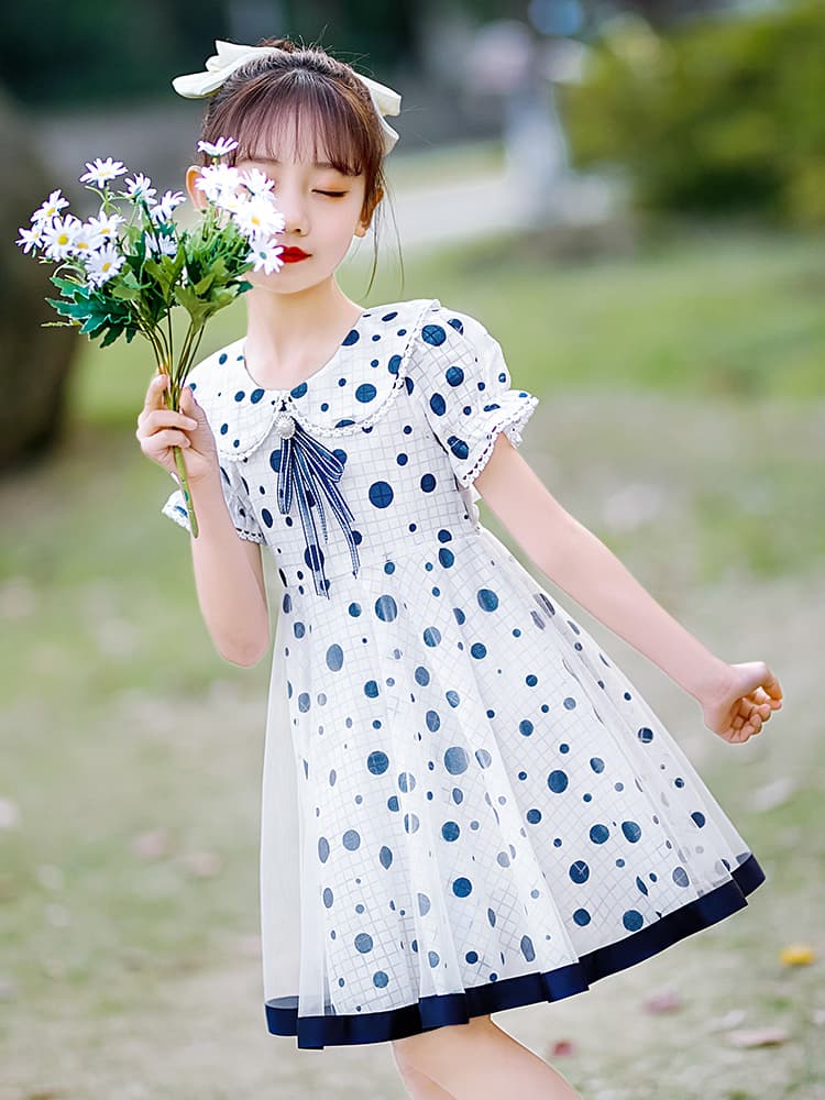 セーラー服 水玉リボンセーラーワンピース