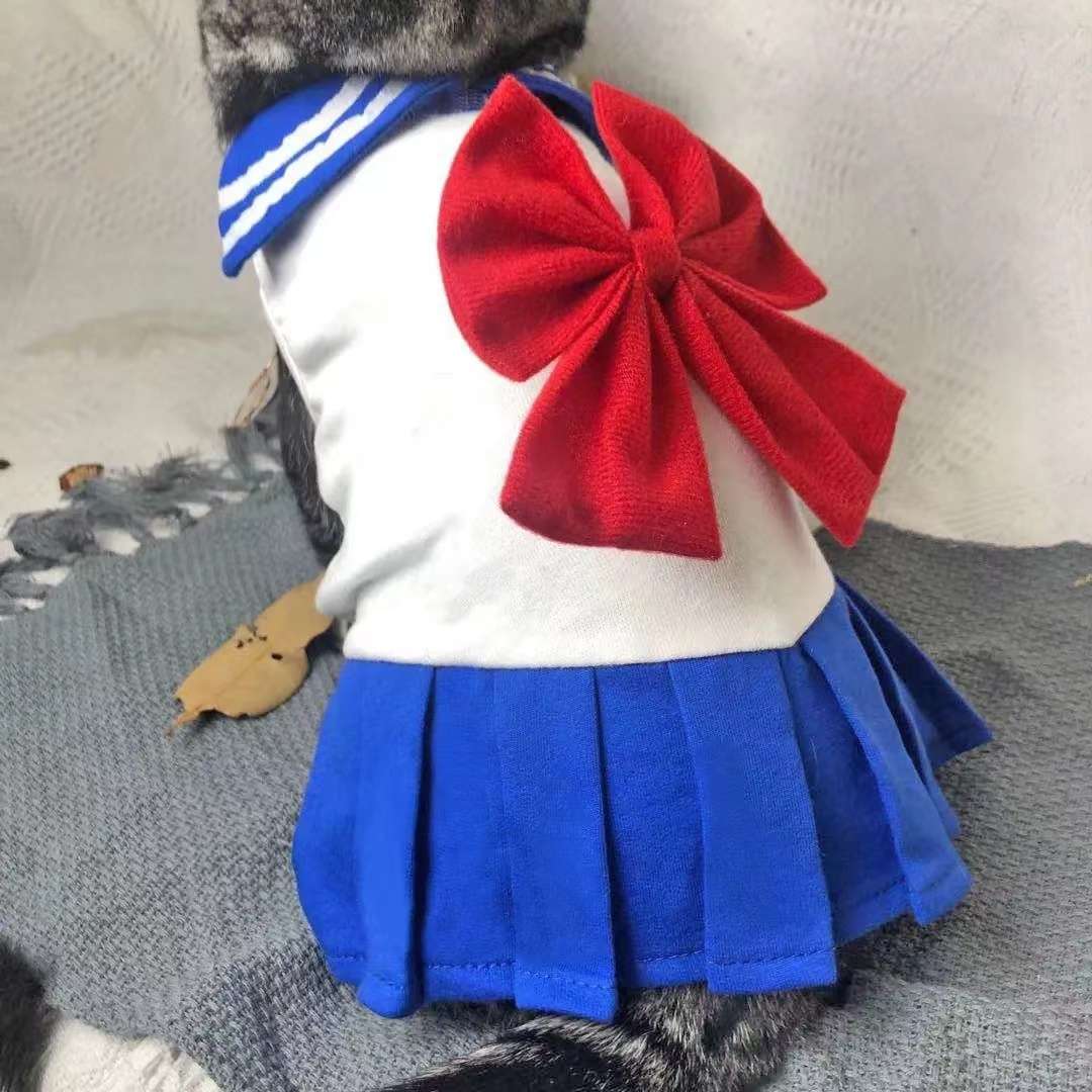 セーラー服 猫用セーラームーン風コスプレワンピース