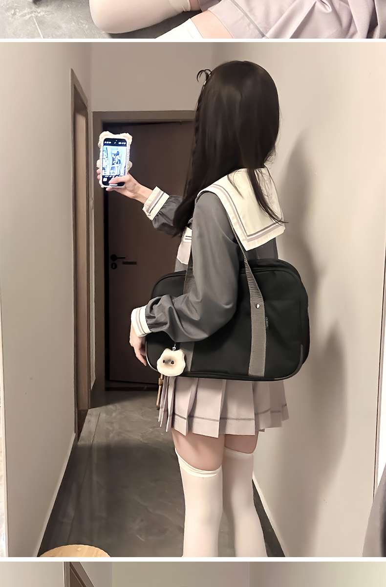 セーラー服 JK風 コスプレセット グレー&ピンク