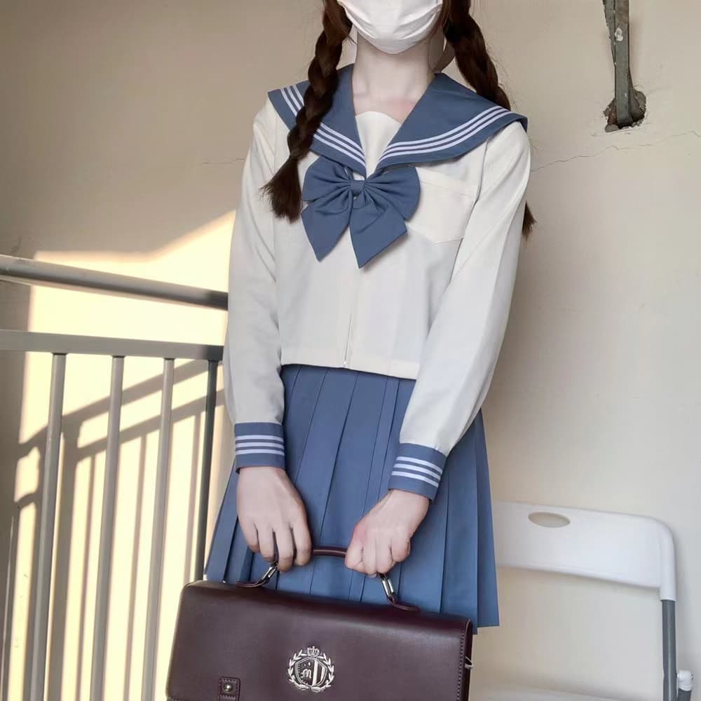 セーラー服 クラシック襟付き長袖セーラートップス