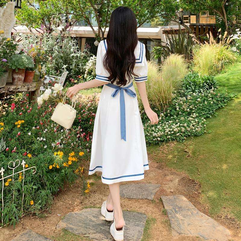 セーラー服 爽やかマリンスタイル セーラーカラーワンピース