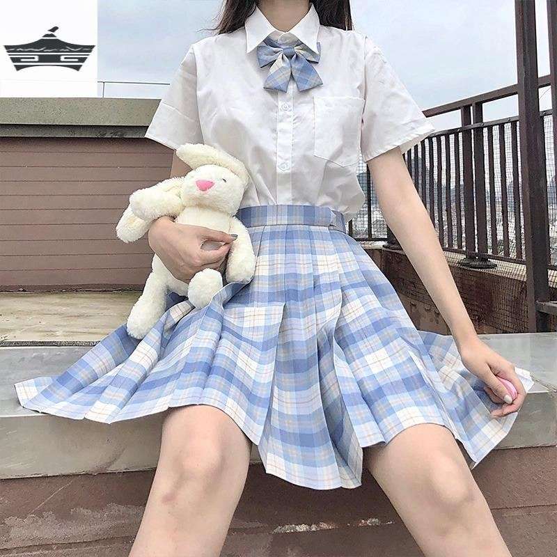 セーラー服 プレッピースタイル チェック柄プリーツスカート制服セット