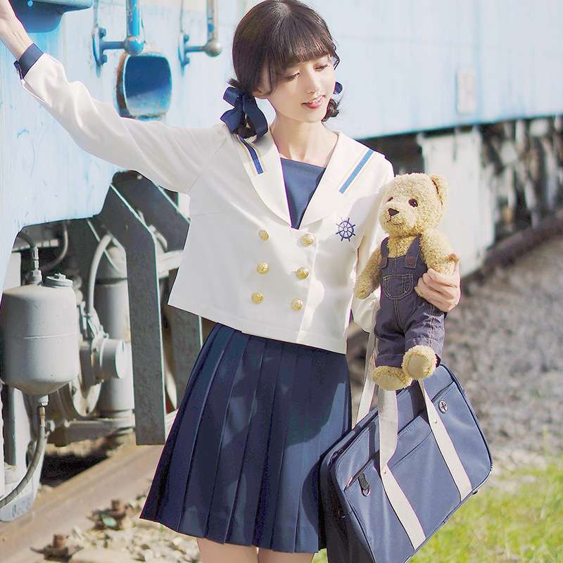 セーラー服 マリンセーラー制服セット 白と紺