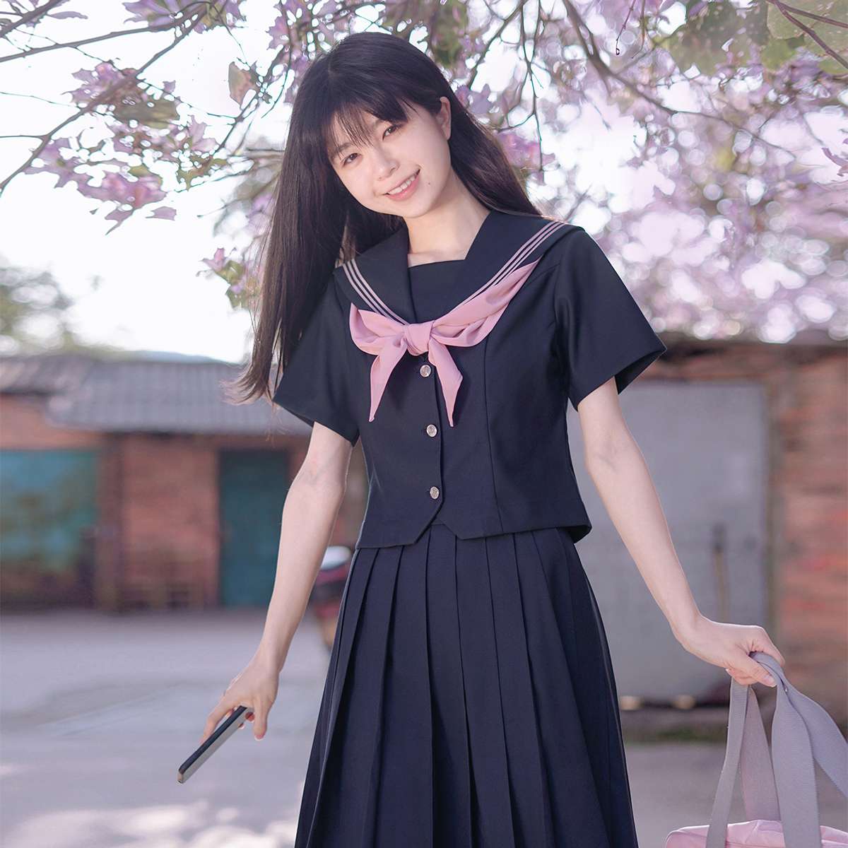 セーラー服 【大きいサイズ】清楚系女子高生風 女装