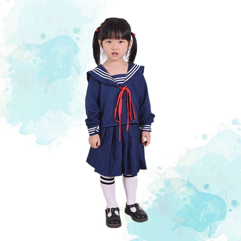 セーラー服 キッズ風 コスチューム 紺白2色展開