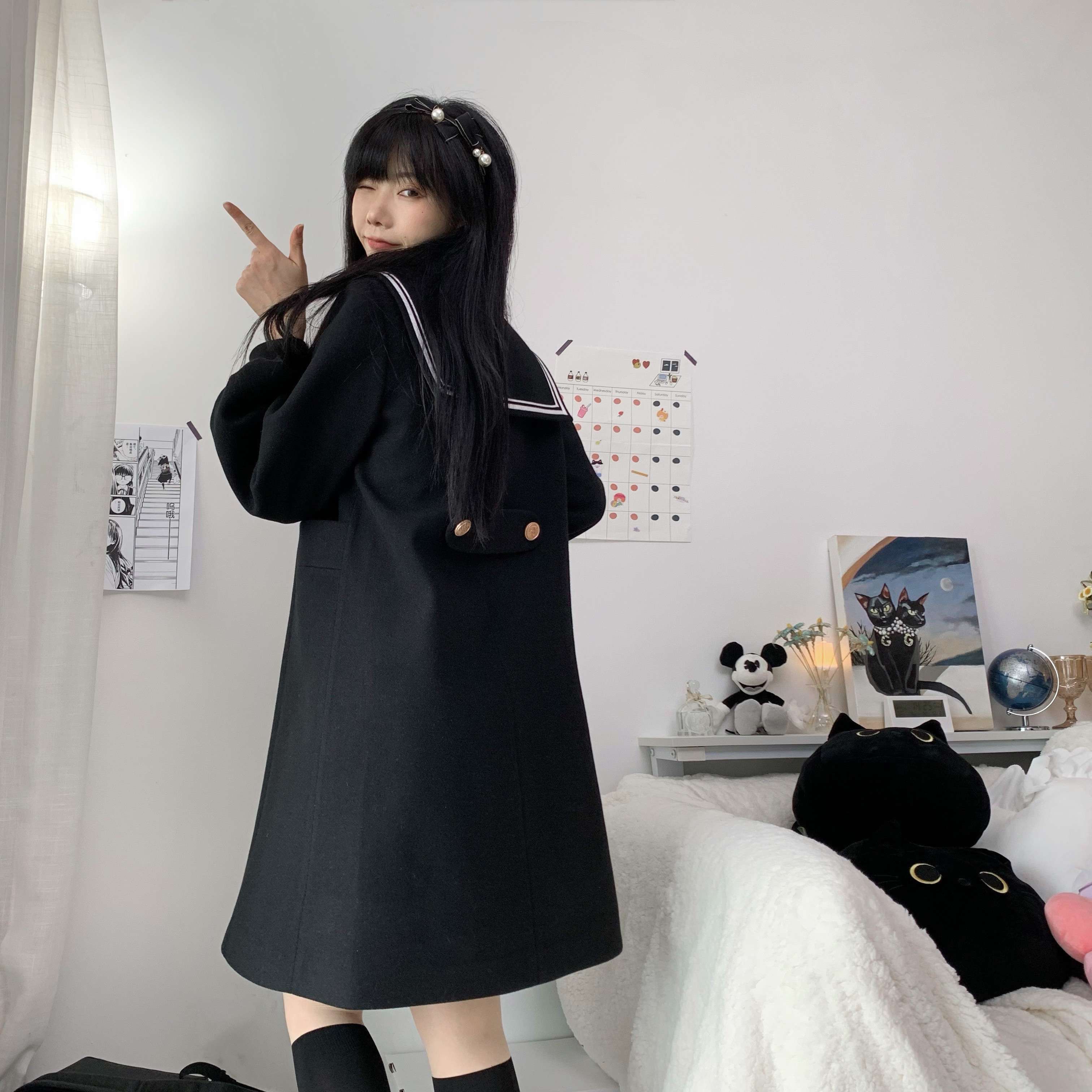 セーラー服 冬季長袖 ワンピース