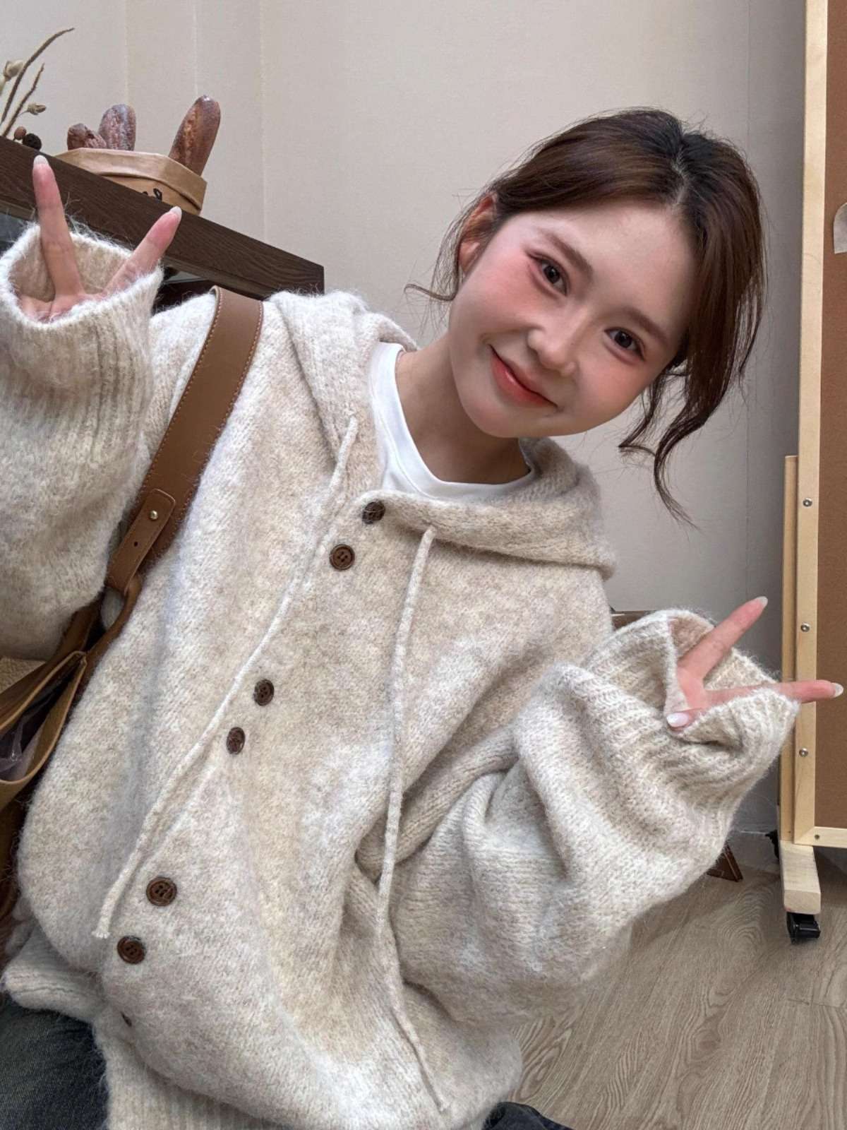 セーラー服 モコモコフーディーカーディガン