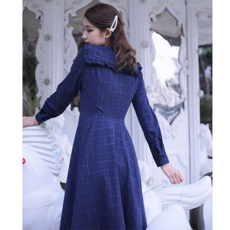 セーラー服 レトロ風セーラーカラーワンピース