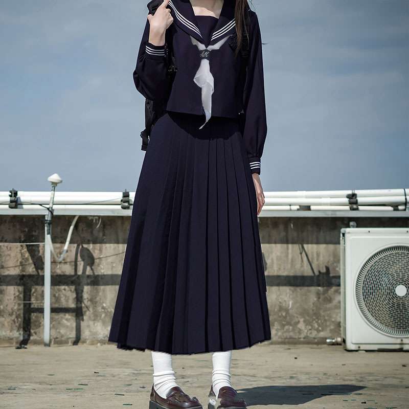 セーラー服 クラシック長袖 ネイビー