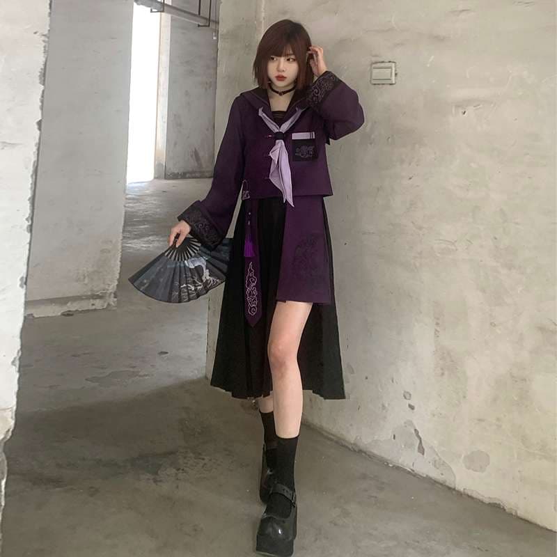 セーラー服 パープル和風モダン