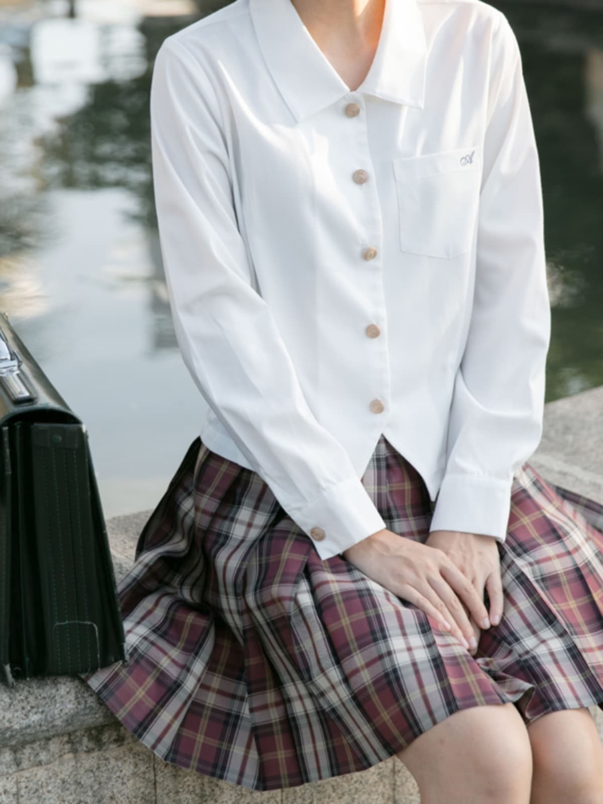 セーラー服 可愛いリボン付き長袖制服風ブラウス