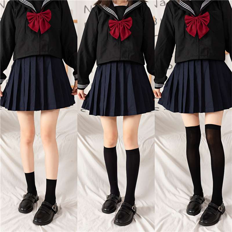 セーラー服 学生風 と膝上丈靴下セット