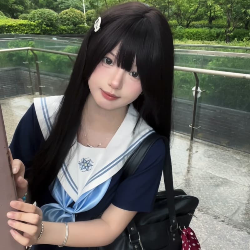 セーラー服 刺繍入り清楚セーラー長袖ブラウス