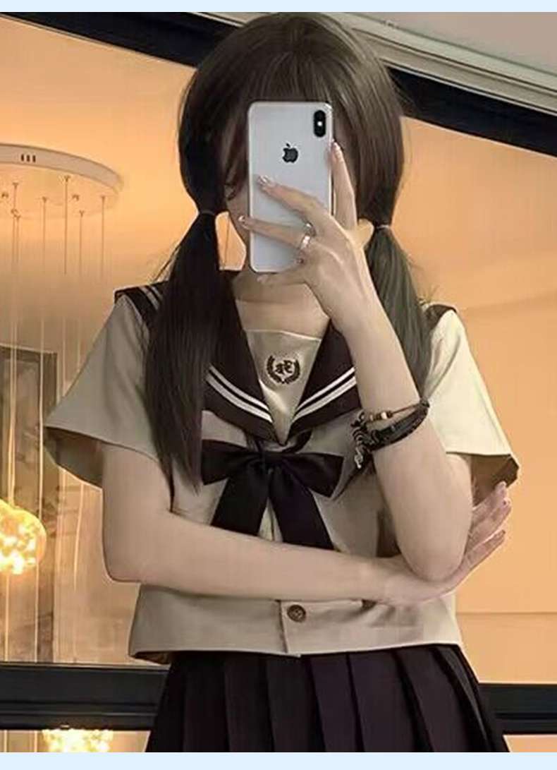 セーラー服 長袖リボン付き 上下セット