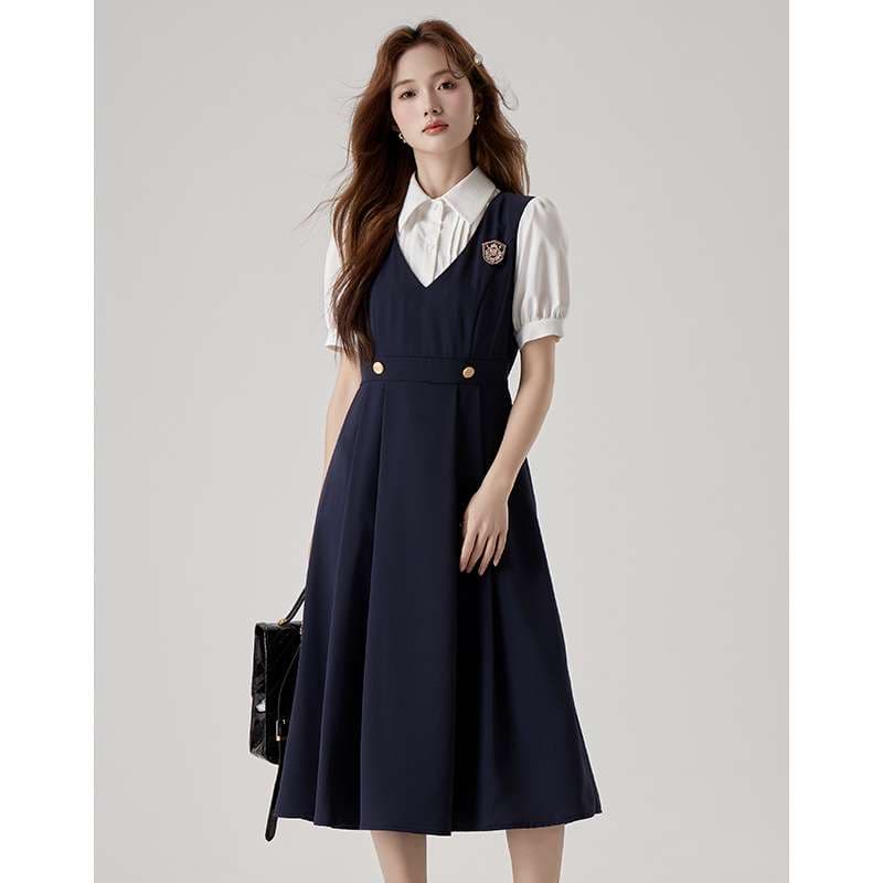 セーラー服 エレガント学院風ジャンパースカート制服コスプレセット