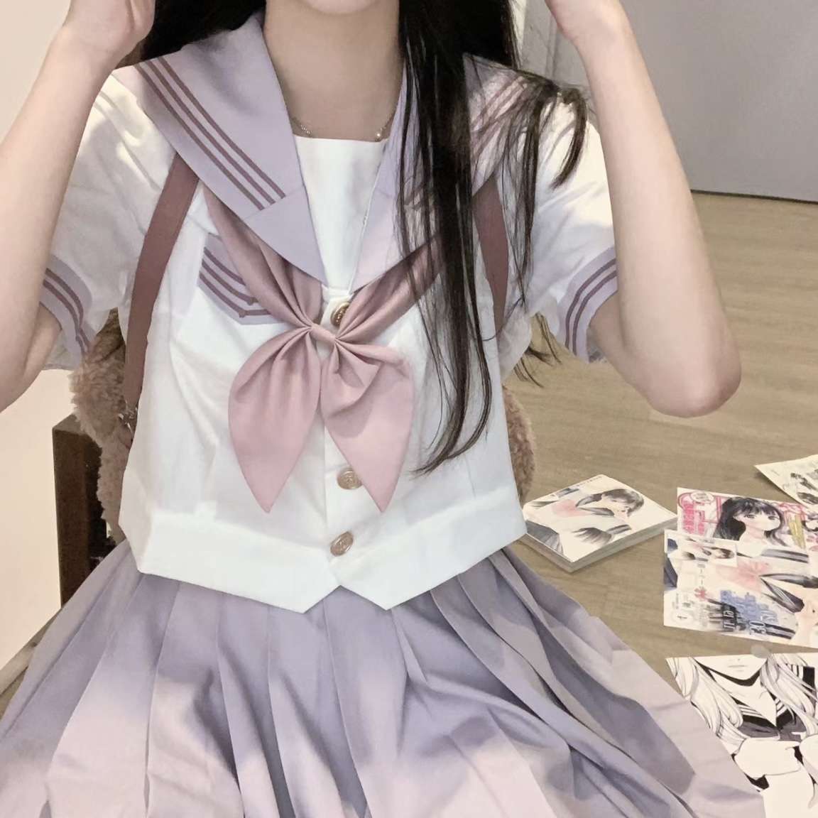 セーラー服 優雅な桜色 セット