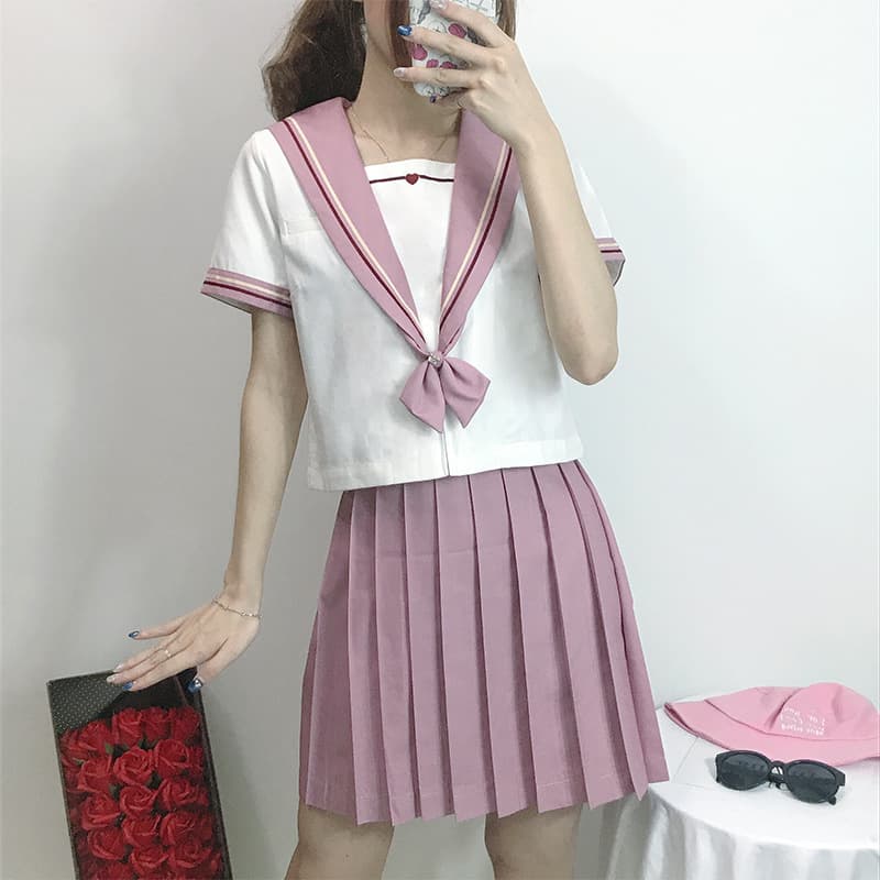 セーラー服 リボン付き清楚セーラートップス