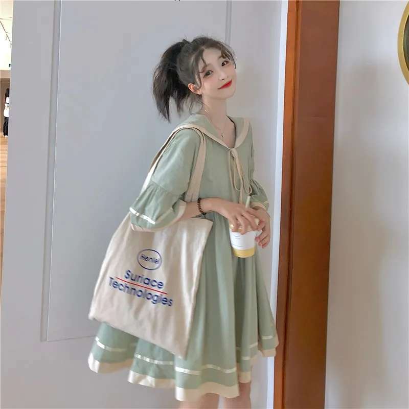 セーラー服 ガーリーセーラーカラーワンピース