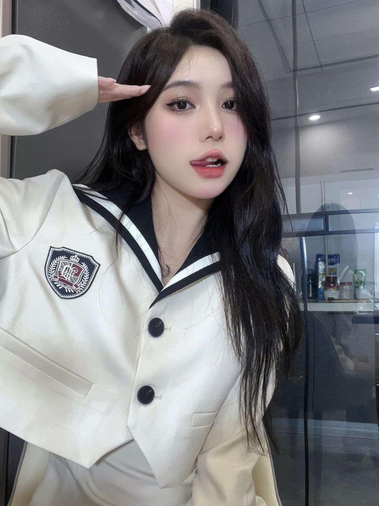 セーラー服 学園風セーラー白ジャケット