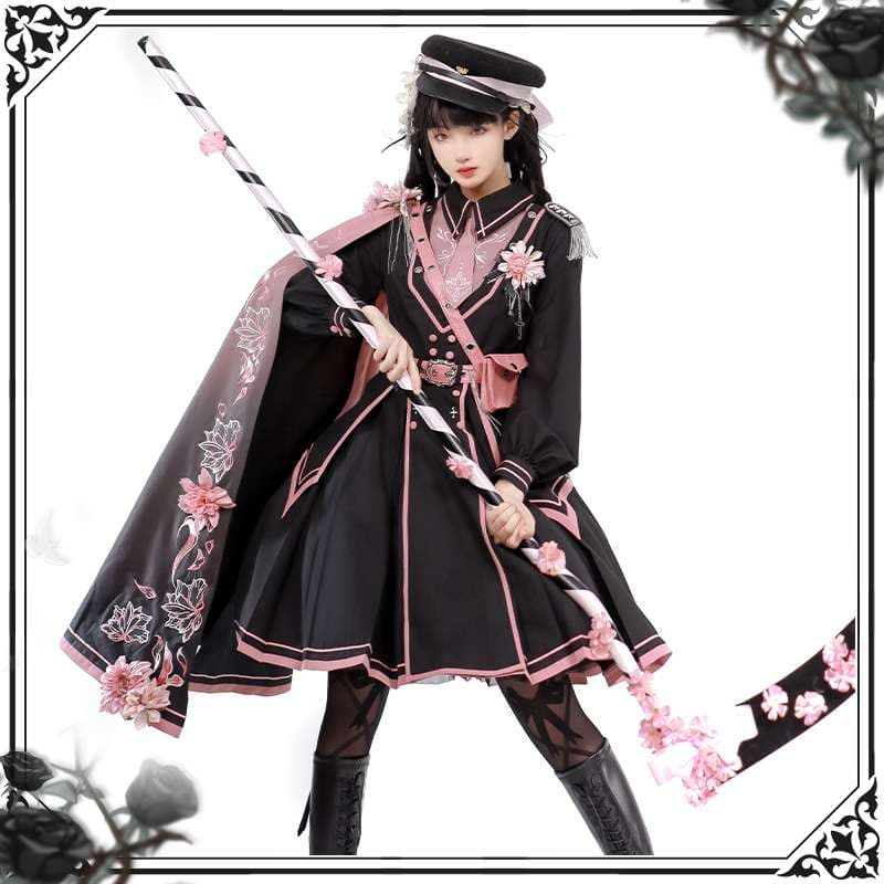 セーラー服 桜花軍服風ロリータワンピース
