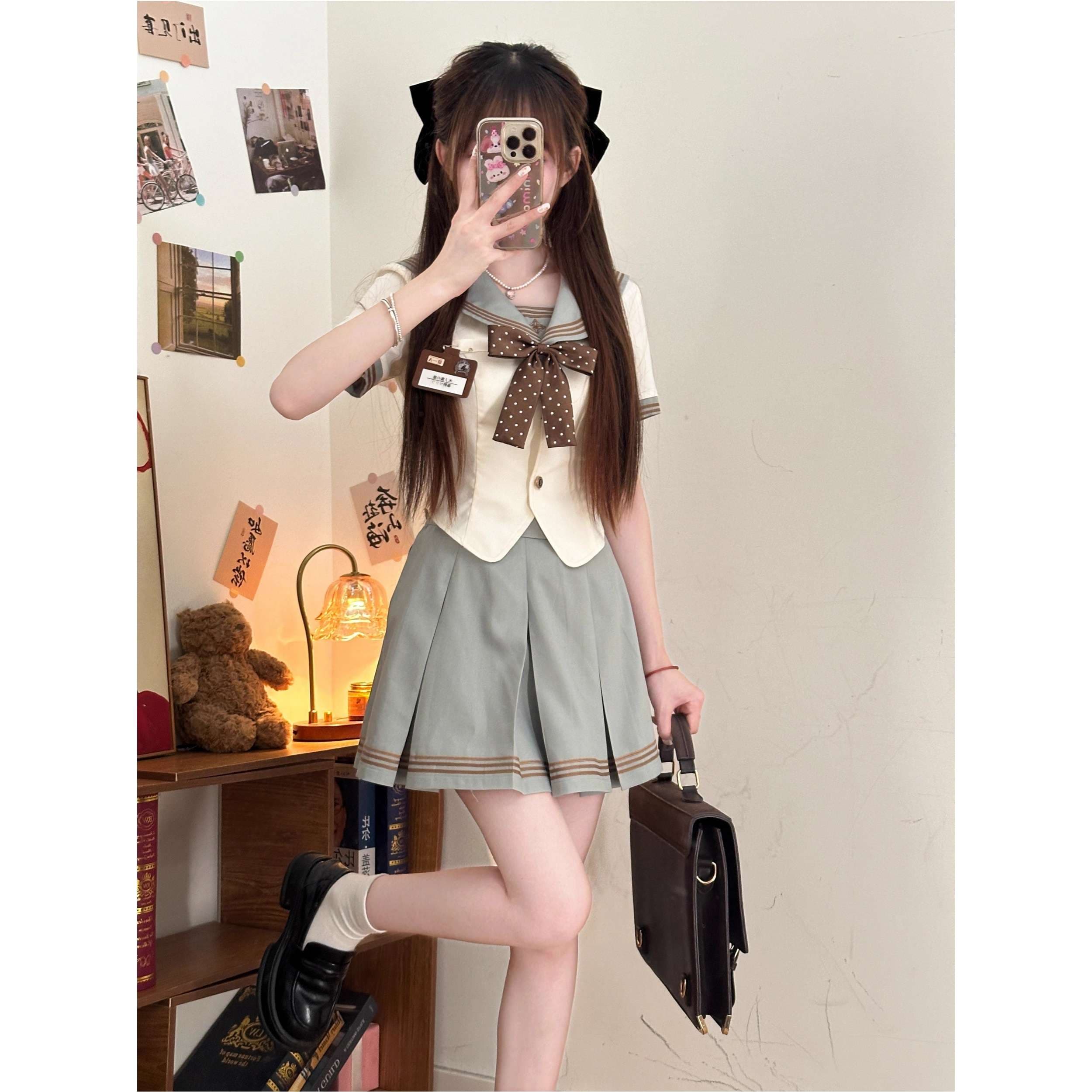 セーラー服 レトロ風スクールガール制服セット