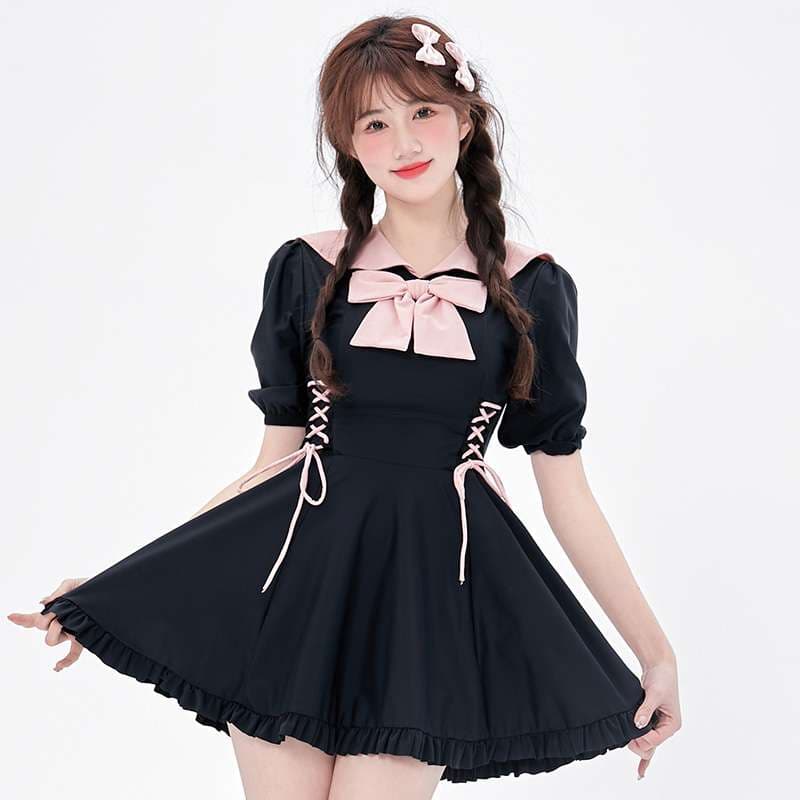 セーラー服 甘めリボンセーラーワンピース水着
