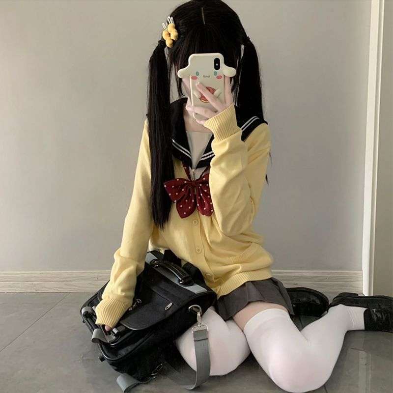 セーラー服 ゆったり 風カーディガン