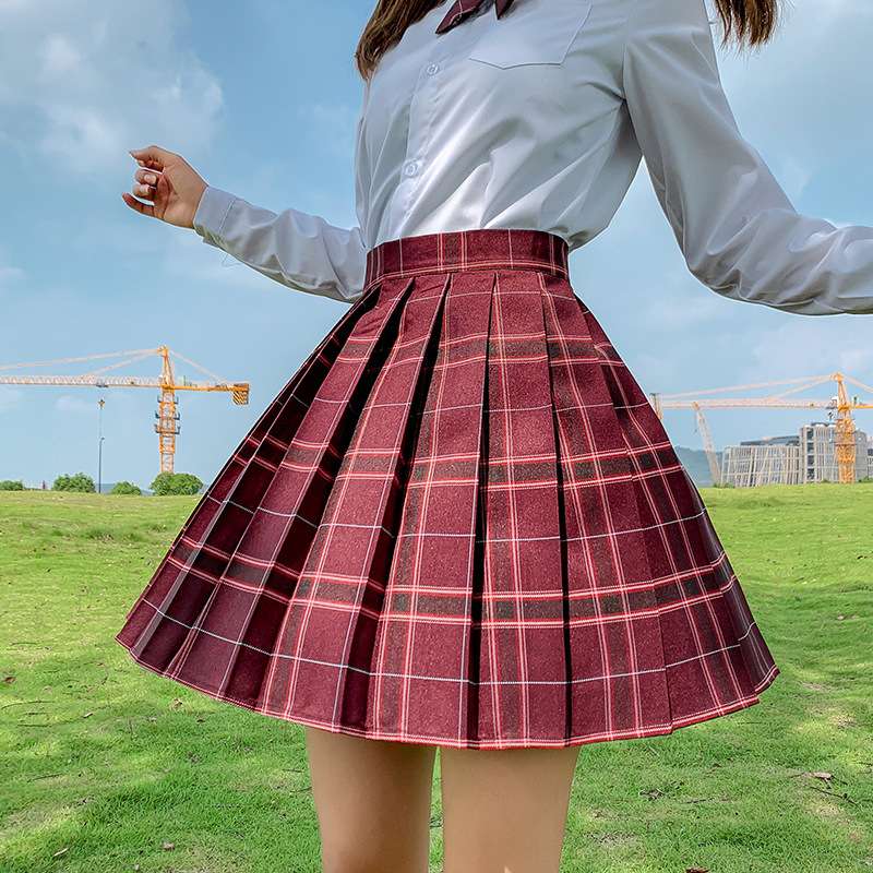セーラー服 チェック柄プリーツスカート