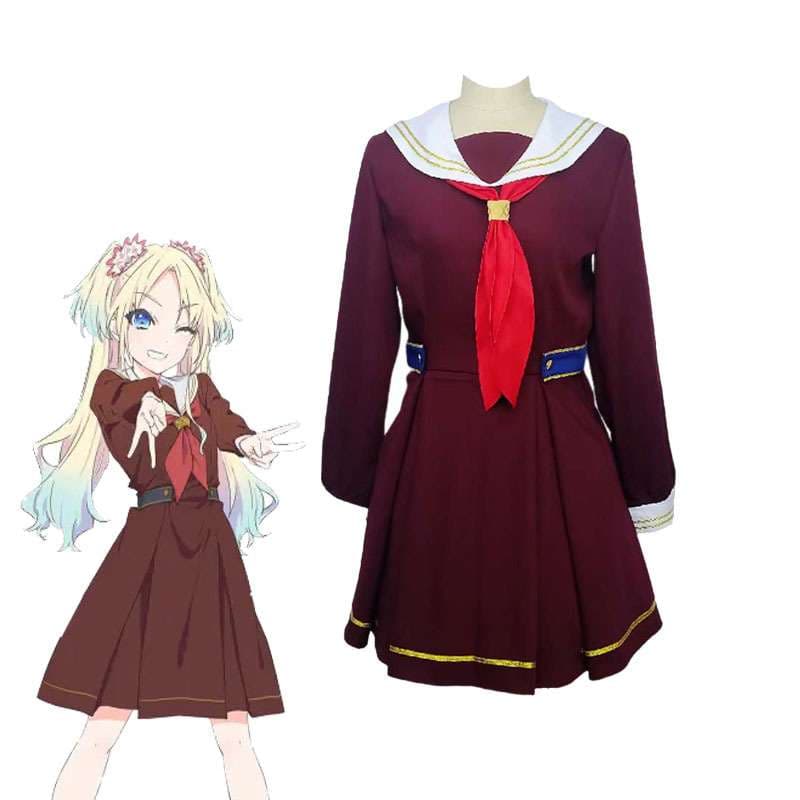 セーラー服 アニメ風 コスプレ衣装 マルーン