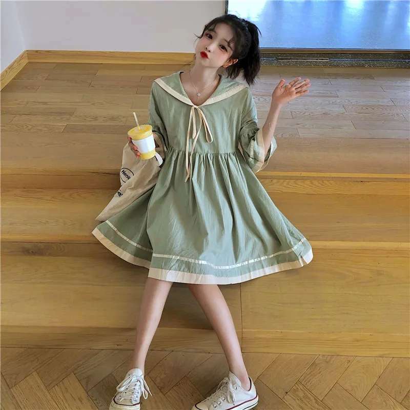 セーラー服 ガーリーセーラーカラーワンピース