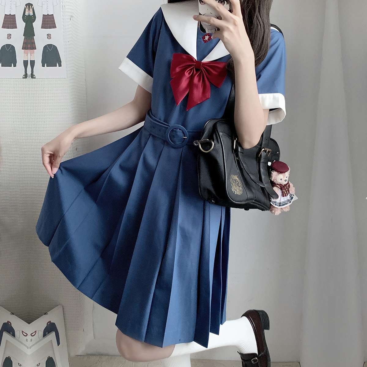 セーラー服 ネイビー&レッド クラシックセーラー制服