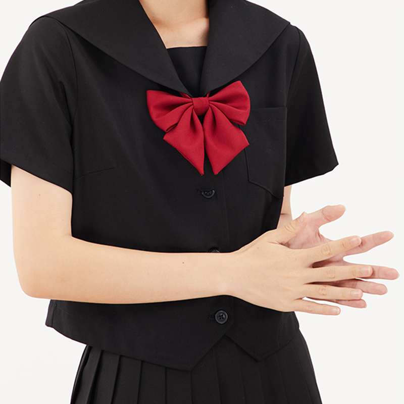 セーラー服 リボン付きセーラー風制服ワンピース