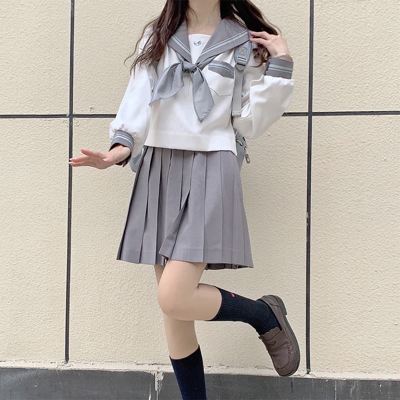 セーラー服 学園風セーラーカラー長袖ブラウス