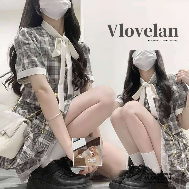 セーラー服 チェック柄リボンタイセーラーワンピース