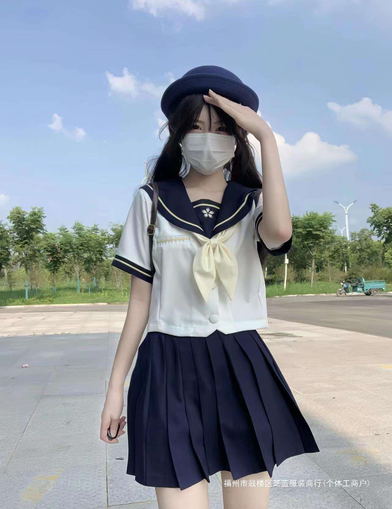 セーラー服 清楚な女学生風 紺白2トーン