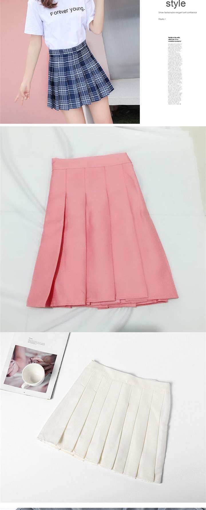 セーラー服 プリーツチェックミニスカート