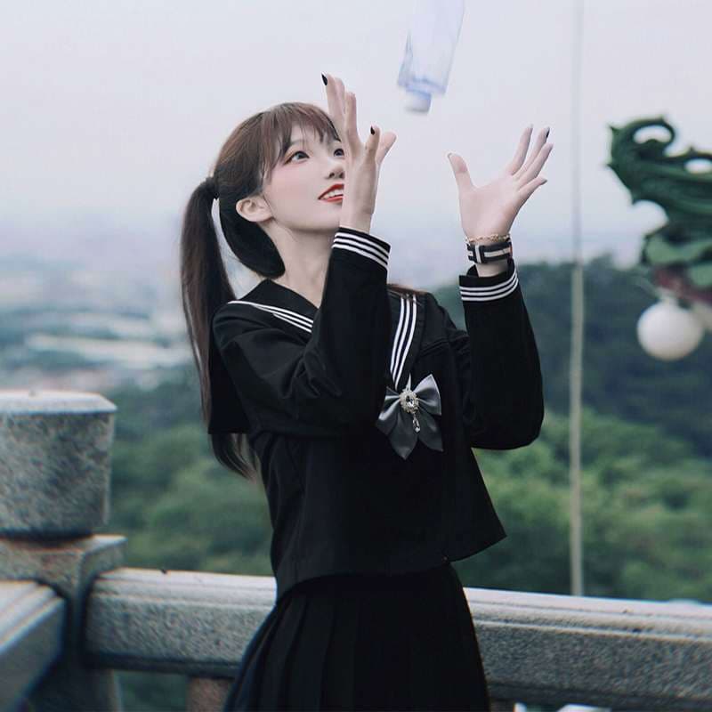 セーラー服 黒色マリンスタイル 制服セット