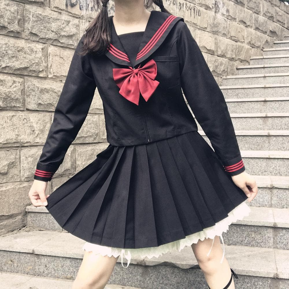 セーラー服 リボン付き伝統デザイン
