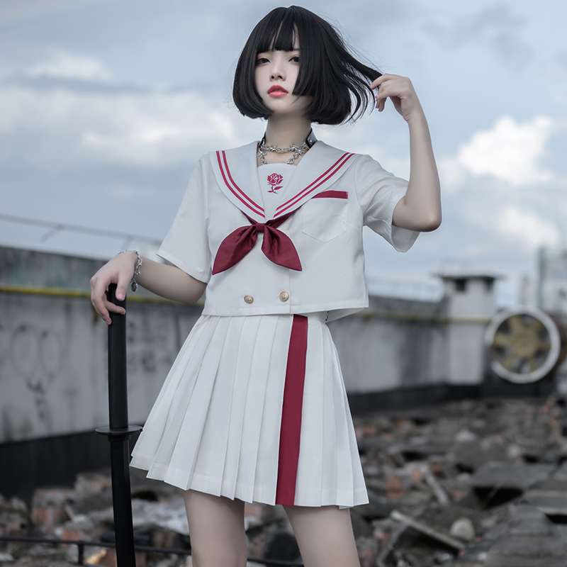 セーラー服 学園風ロングセーラーワンピース