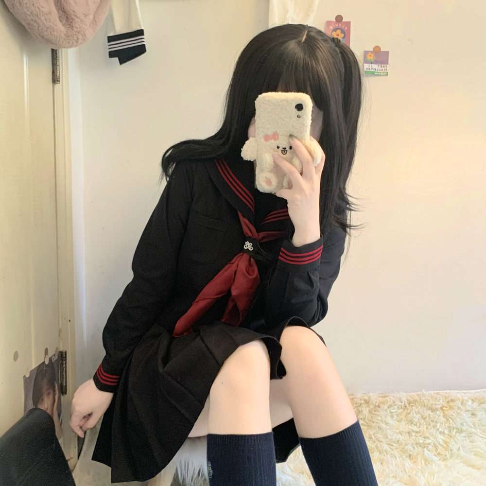 セーラー服 赤リボン襟付き 制服セット