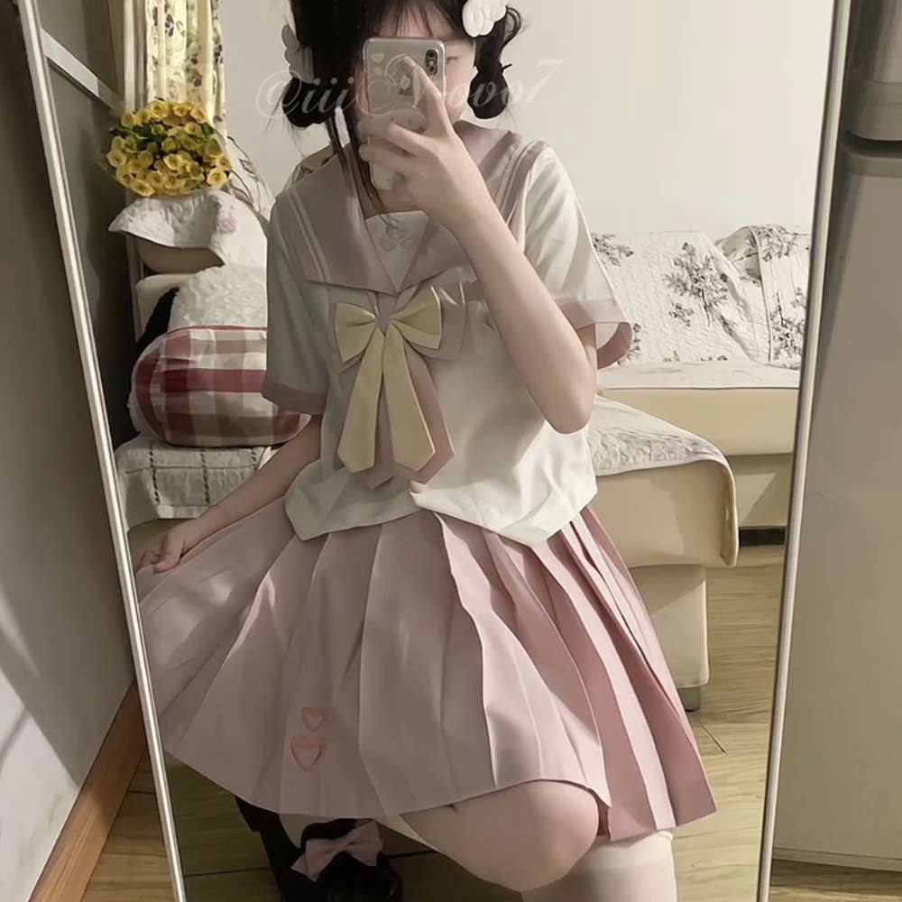 セーラー服 ガーリーリボンセーラー風制服セット