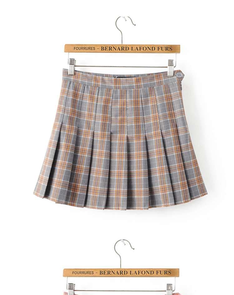 セーラー服 チェック柄プリーツスカート