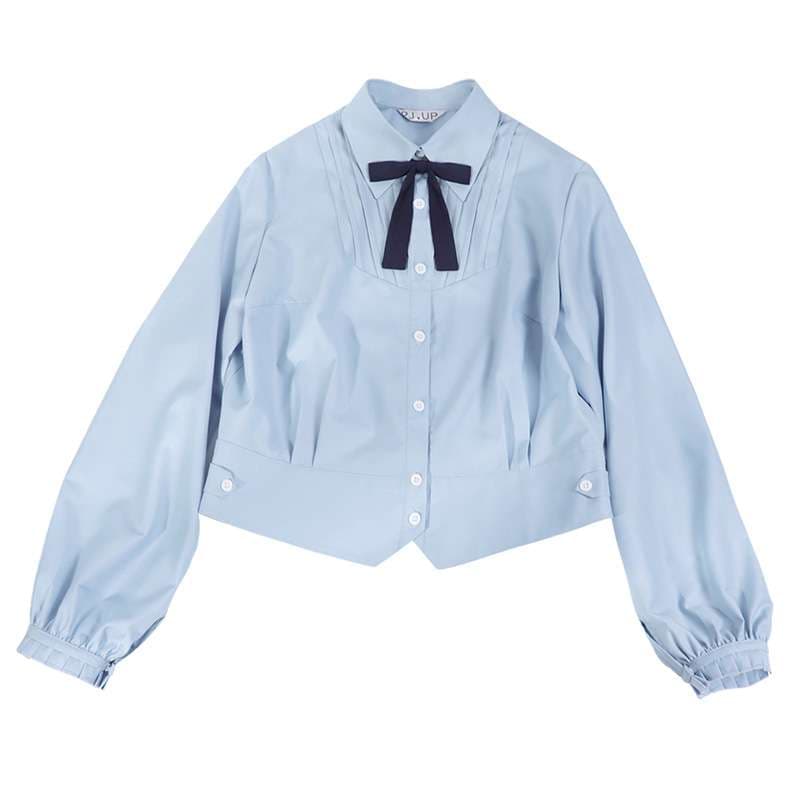 セーラー服 クラシックスタイル 長袖ブラウス リボン付き