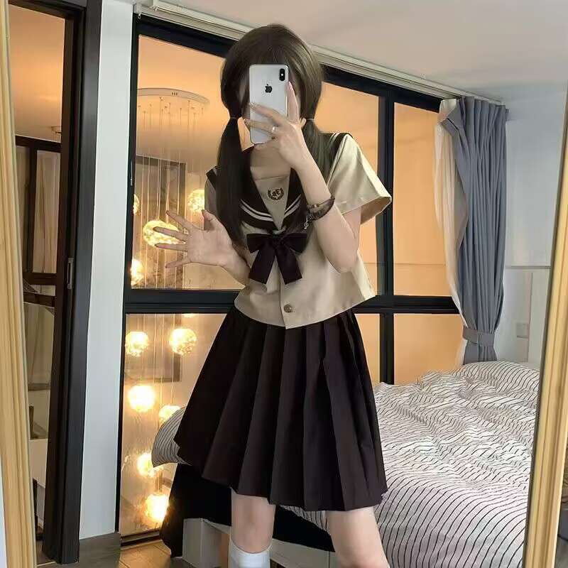 セーラー服 長袖リボン付き 上下セット